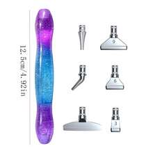 钻石画笔配件工具套装，钻珠点笔套件，符合人体工程学的钻石艺术树脂笔，带多功能金属笔头 - 彩色 - 查看 3