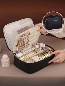 1pc Multi-Functional PVC Cosmetic Bag, Summer Travel Makeup Organizer Bag, Waterproof Bathroom Storage Pouch, Can Hold Skincare, Makeup Brushes, Eyeshadow Palette, Powder, Lotion, Lipstick, Jewelry, Bridesmaid Gift, Mother's Day Gift, Friend Gift, Teacher's Bag, Vanity Bag - Multicolor - View 16