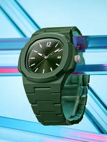 TOMI Gift Set High-End Minimalist Business Men's Watch, Matte Oil Plastic Strap Striped Dial Quartz Watch, Fashion Men's Watch Set Suitable For Daily Life, Holiday Gifts, Father's Day, Christmas,