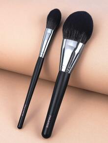 MAANGE 1支/2支装专业散粉刷，大号柔软浓密毛腮红刷，晕染化妆刷，美容礼品，粉底刷，遮瑕刷，腮红刷，修容刷，古铜粉刷，散粉刷，粉底刷，腮红刷 - 黑色 - 查看 3