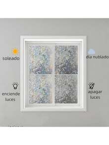 TOPTHEROAD 60x500cm Polarizado Vinilo para Ventana, Pelicula Privacidad Ventanas Película de Vidrio, Adherencia Electrostática, Anti Calor y Adecuado Hogar Oficina (60X500CM) - 60X500 cm - Ver 8