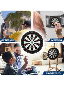 AI-PIKA Juego de Dardos,Dardos y Dianas, 6 Darts de Punta de Acero Ultra Precisos,18 Pulgadas de Diámetro,Adecuado para Deportes de Ocio,de Competencia - 1 - Ver 7