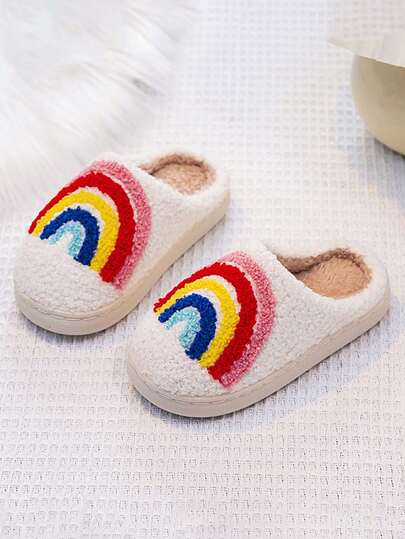 1 Pair Kids' Popular Slippers, Cute Bow Design, Non-Slip, Warm Indoor Home Slippers For Girls,