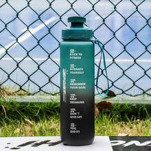 1 bình nước nhựa nắp lật dung tích lớn 750ml/25oz & 1000ml/32oz có vạch chia thời gian, dây đeo, thích hợp cho các môn thể thao ngoài trời, chạy bộ, đạp xe, làm quà tặng ngày lễ - Nhiều màu - Xem 25