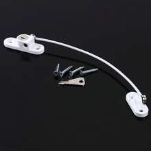 Juego de Restrictor de Cable para Ventana y Puerta, Ventilador, Kits de Bloqueo de Cadena de  de Acero Inoxidable - Blanco - Ver 7