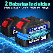Llave de Impacto Inalámbrico 1/2 Sin Escobillas Pistola de Impacto Con Batería 650N.M, Taladro y Atornillador 3 EN 1, Cargador Y 4 Dados Para Coche Y El Hogar - Azul, 2 Baterías - Ver 8