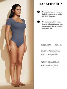 1 bộ áo liền thân định hình cơ thể màu trơn dành cho nữ, giúp kiểm soát vòng bụng và làm thon gọn vóc dáng. - Bụi tím - Xem 7