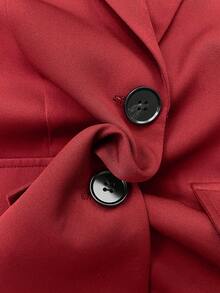 Blazer elegante de un solo botón para uso diario de mujer - Rojo - Ver 7