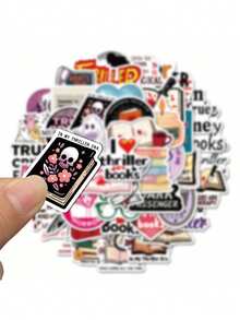 50pcs Fun Cartoon Thriller Book Creative Stickers Suitable For Handbooks, Phone Cases, Laptop Suitcases, Refrigerators - Multicolor - View 6