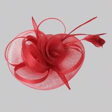 Fascinators For Women Tea Party Headband Hats Cocktail Flower Mesh Feathers Headwear Hair Clip For Wedding, Derby Hat