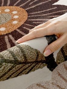 DAJIANG 1件复古简约花卉印花防滑地毯，柔软舒适，可折叠，易于打理和水洗，适用于客厅、厨房、浴室、卧室等家居装饰，加厚设计，可用作节日装饰、玄关地毯、走廊地毯，适合秋冬季节使用。 - 彩色 - 查看 8