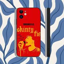 Funda de teléfono con diseño de Fontaines DC Romance compatible con modelos 16, 15, 14, 13, 12, 11, Pro, Max, Plus, X, XS, XR, SE, 8, 7, Mini, funda de silicona suave en color negro compatible con modelos 17, 17 Pro y 17 Pro Max - Z4 - Ver 5