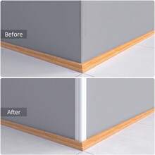 118 pulgadas Protector de esquina de pared flexible de PVC, Tira de borde de plástico autoadhesiva para esquinas de paredes interiores/exteriores, techos, encimeras, pisos, protección de azulejos y decoración para la sala de estar