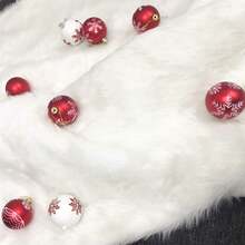1pc/15pcs White Plush Christmas Tree Skirt, Christmas Tree Decoration, 30*30cm/90*90cm/120*120cm/150*150cm Christmas Party Decoration Carpet, Christmas Home Decor Christmas Decorations Home Christmas Gifts Christmas Decor - White - View 5