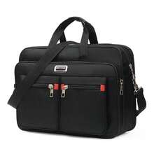 Large Nylon Men's Briefcase Executive Notebook Bag Black - màu đen - Xem 9