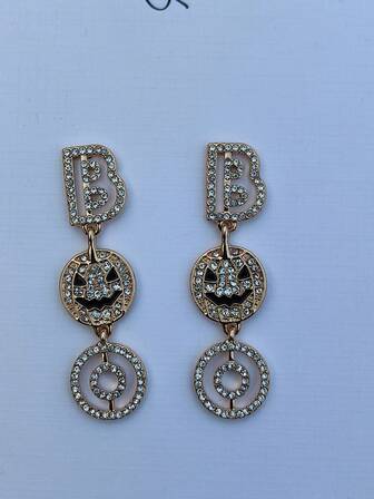 1 par de pendientes largos con caída totalmente decorados con rhinestones, elegantes y sexys para fiestas