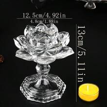 1pc Lotus Candlestick Crystal Ornament, European Style Crystal High Footed Candlestick, Interpreting Western Romantic Style, Western Traditional Crystal Lotus Candlestick, Long Lasting Lamp Candlestick, European And American Style High Footed Candlestick