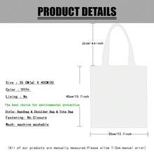 Bolso de tela con impresión de niña de dibujos animados vintage a doble cara, bolso de compras con estampado de flores, estilo bohemio y académico, ideal para regalos de Otoño, Acción de Gracias y Pascua, adecuado para uso diario, picnics, vacaciones en la playa, trabajo y escuela, 16in*14in