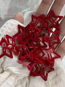 50 piezas/36 piezas/12 piezas/5 piezas Clips para el cabello de colores caramelo estilo Y2K para mujeres, lindos clips para el cabello tipo BB para flequillo y lados, surtido de colores aleatorios, accesorio de moda versátil para uso diario, accesorios para la cabeza, accesorios para el cabello para mujeres - Rojo - Ver 10