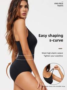 1 件女士运动塑身衣，高弹力收腹提拉紧身衣