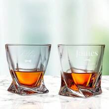 1pc Personalized Laser Engraved Glass Whiskey Tumbler, Gift For Groomsmen, Groom's Father, Bachelor Party ,Home-Cooking, Personalized Gift - Transparent. - View 7