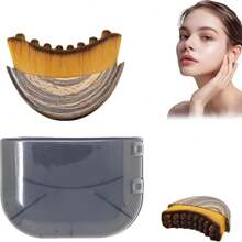 New Lymphatic Contour Face Brush, Dry Brushing Face Brush, Lymphatic Drainage Massager For Face, Chin & Jawline Sculpting, Ergonomically Designed To Fit The Skin Precisely And Relieve Fatigue - 棕色 - 查看 8