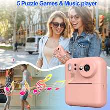 Fotocamera istantanea aggiornata per uomo e donna, fotocamera digitale con doppio obiettivo 1080P HD per selfie, con carta fotografica, regalo di Natale e compleanno per uomo e donna, batteria ricaricabile agli ioni di litio da 1000/1200/1300 mAh