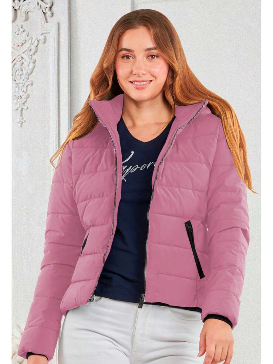 Women Winter Coats - 粉色 - 查看 1