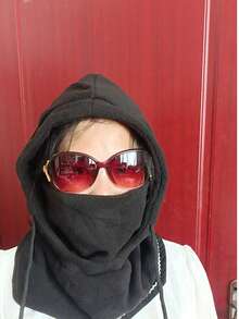 1 Peça Balaclava de Lã Grossa à Prova de Vento para Inverno, Unissex, Adequada para Ciclismo, Caminhada, Esqui - Preto - Visão 6