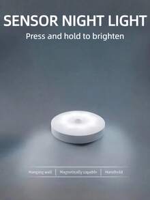 3 Pieces Of Warm White/Cold White Motion-Sensing Night Lights - Adjustable Brightness, Automatic On/Off, Perfect For Bedside, Staircases, Under Cabinets And Wardrobes, And Bedroom Night Lights - 白色 - 查看 14