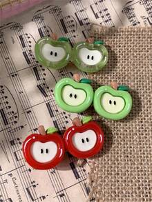 1pc Cute Cartoon Apple Slice Duck Clip, Bangs Clip, Vibrant Color Hair Accessory For Girls, Suitable For Daily Wear, Claw Clips