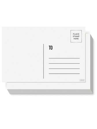 50 piezas Tarjetas postales en blanco de 4x6 pulgadas - Cartulina premium para envío, oficina y útiles escolares, set a granel con etiqueta "PARA" e instrucciones "COLOQUE SELLO AQUÍ"