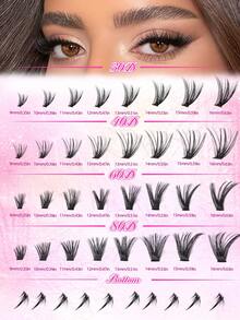 7pcs False Eyelashes Gift Set, D-Curl Lashes Of Different Lengths, Includes Glue/Remover/Brush/Tweezers. Super Thick Individual Lashes, Soft & Comfortable, Perfect Valentine's Gift, Suitable For DIY Home Use, Beginner-Friendly, Also For Professional Makeup Artists - 黑色 - 查看 6