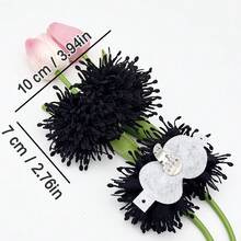 2pcs New Detachable Tassel 3D Embroidered Shoe Clips Decorative Accessories For High Heels, Sandals - Multicolor - View 4