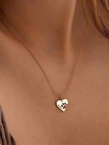 Collar personalizado con forma de corazón y huella de pata, collar personalizado con huella de pata, collar con letra y huella de pata de mascota, regalo conmemorativo de mascota, mejor regalo para el Día de la Madre