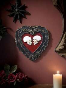 1pc Halloween Decor Resin Heart Skull Wall Hanging, Handmade ABS Resin Heart Skull Ornament Living Room, Study, Shop And Halloween, Day Of Dead Decoration Home Decor Room Decor Christmas Decorations Home Christmas Gifts Christmas Decor