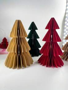1个3D折叠纸圣诞树装饰品，迷你圣诞树桌面摆件，适用于家居、办公室、派对节日餐桌装饰、节日桌面展示、圣诞家居装饰、婚礼餐桌中心装饰、节日家居和厨房装饰、圣诞装饰房间装饰、冬季圣诞装饰、家居圣诞礼物、圣诞装饰 - 彩色 - 查看 9