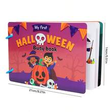 Wiederverwendbares leises Buch mit Halloween- und Weihnachts-Dekorations-Aufklebern, Lern- und Reisespielzeug für Jungen und Mädchen, Weihnachts- und Halloween-Geschenk