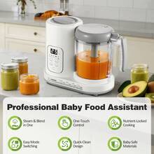 Baby Food Maker Pro Steamer Blender: 4 In 1 Auto Steam Blend And Puree Maker With Self-Clean For Healthy Baby And Toddler Meal Prep - White - View 4