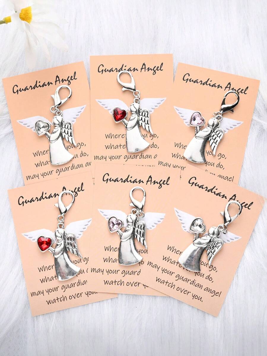 1 Móc khóa thiên thần tình yêu dễ thương và quyến rũ, Móc khóa thiên thần du lịch mini, Hoàn hảo cho lễ tốt nghiệp, chia tay, kỳ nghỉ, v.v., Quà tặng lý tưởng cho mọi người, Quà tặng Lễ Tạ ơn, Quà tặng ngày lễ, Mặt dây chuyền đóng gói, Thiên thần hộ mệnh (Không có thiệp chúc mừng) - Nhiều màu - Xem 1