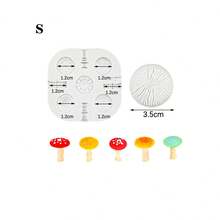 2 件/6 件套装 3D 蘑菇形聚合物粘土模具 - 大/中/小，带茎和鳃，高精度硅胶模具套装，适用于 DIY 耳环、吊坠、可重复使用的粘土造型材料 - 灰色 - 查看 9