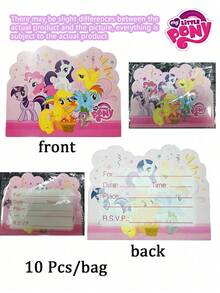 MY LITTLE PONY 1/6/10 件主题生日派对餐具，露营派对一次性用品，适用于派对装饰、生日、圣诞节、情人节、返校季、送给年轻人的完美礼物、庆祝活动、理想的朋友礼物、纪念礼物、婚礼装饰、夏季海滩学校用品、房间装饰 - 彩色 - 查看 21