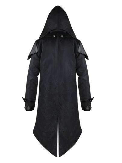 Medieval Tailcoat Hooded Jacket, Suitable For Halloween, Masquerade Ball, Party Events
