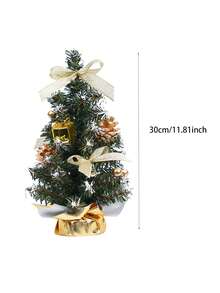 1棵30厘米/11.81英寸迷你圣诞树，带桌面，适用于办公室，篮式底座，饰以雪红色蝴蝶结和浆果，圣诞装饰品，迷你圣诞树，桌面家居装饰，冬季房间装饰，圣诞装饰品，家居圣诞礼物，圣诞装饰 - 彩色 - 查看 11