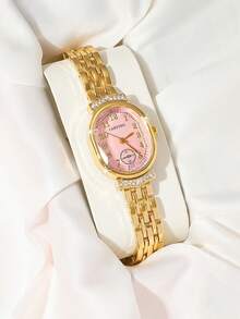 A Gorgeous And Elegant Women's Watch With Gold And Silver Colors, Unique And Exquisite Design, A Fashion Accessory, Suitable For Everyday, Back To School Season, Holiday Gift