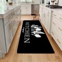 1pc Kitchen Mat With Kitchenware Style | Where Professionalism Meets Elegance Flannel Carpet: Wear-Resistant And Decorative, Suitable For Kitchens, Living Rooms, Porches, Balconies And Home Decoration. - Nhiều màu - Xem 2