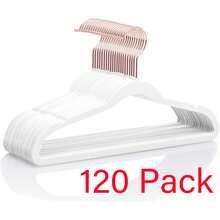Blauesmeer 120 Pack Velvet Hangers, Premium Kids Hangers For Closet, Ultra-Thin, Cute, Non-Slip, Small Felt Hanger, 14-Inch, For Children's Clothes, White - 白色 - 查看 1