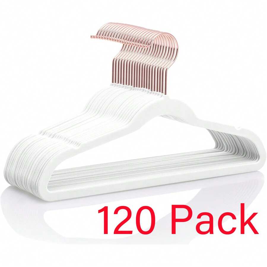 Blauesmeer 120 Pack Velvet Hangers, Premium Kids Hangers For Closet, Ultra-Thin, Cute, Non-Slip, Small Felt Hanger, 14-Inch, For Children's Clothes, White - 白色 - 查看 1