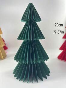 1个3D折叠纸圣诞树装饰品，迷你圣诞树桌面摆件，适用于家居、办公室、派对节日餐桌装饰、节日桌面展示、圣诞家居装饰、婚礼餐桌中心装饰、节日家居和厨房装饰、圣诞装饰房间装饰、冬季圣诞装饰、家居圣诞礼物、圣诞装饰 - 彩色 - 查看 10