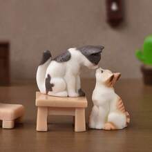 Mô hình đồ nội thất nhà búp bê thu nhỏ 1:12, Phụ kiện trang trí tượng mèo hoạt hình dễ thương, Trang trí tiểu cảnh tự làm, Quà tặng sinh nhật, Phụ kiện nhà búp bê, Mèo nhựa thu nhỏ, Bàn, Ghế - Nhiều màu - Xem 1